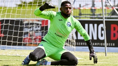 Salim Magoola (GK) of Richards Bay FC during the 2025 Carling Knockout Cup quarterfinal media day for Richrads Bay at Umhlathuze Sports Complex on 23 October 2025 © Gerhard Duraan/BackpagePix