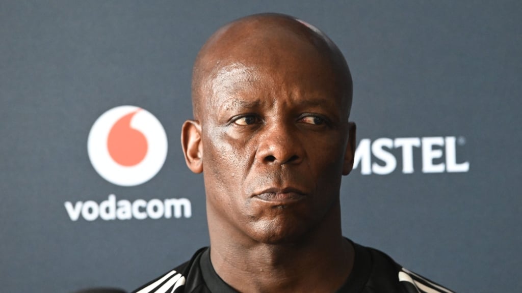 Mandla Ncikazi Assistant coach of Orlando Pirates during the Orlando Pirates Press Conference at Rand Stadium on the 21 April 2026 in Johannesburg ©Sydney Mahlangu BackpagePix