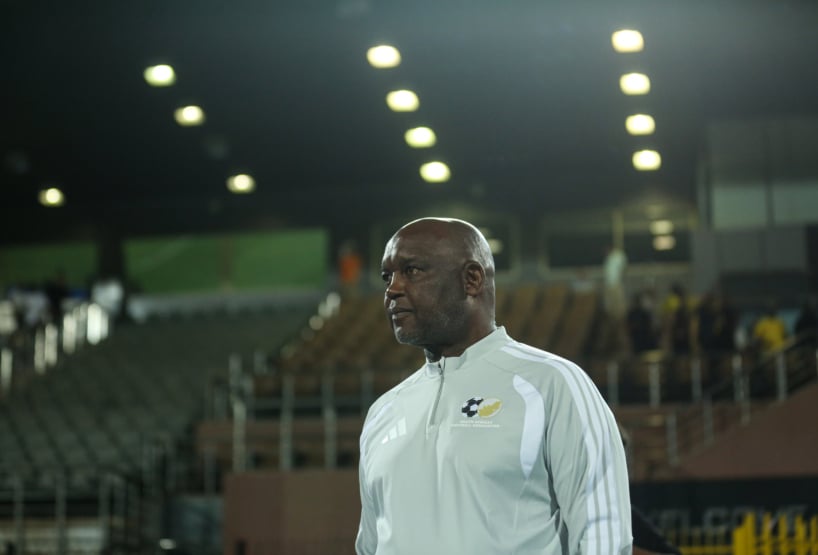 Pitso Mosimane, head coach of South Africa celebrates victory during the 2027 Africa Cup of nations match between Eritrea and South Africa at Al Salam Stadium in Cairo, Egypt on 30 September 2026 ©Weam Mostafa/BackpagePix