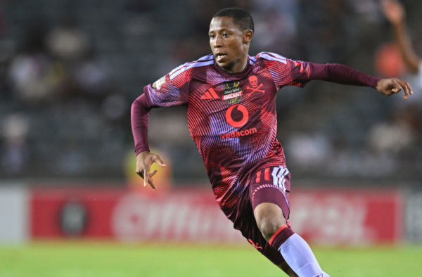 Tshepang Moremi of Orlando Pirates during the Carling Knockout Cup 2026/27 Last 16 match between Orlando Pirates and Milford FC at Orlando Amstel Arena in Soweto on 27 October 2026 ©Sydney Mahlangu/BackpagePix