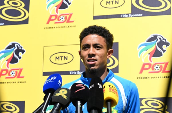 Tashreeq Matthews of Mamelodi Sundowns during 2026 MTN8 Mamelosi Sundowns Media Day at Chloorkop in Midrand on 07 October 2026 ©Sydney Mahlangu/BackpagePix