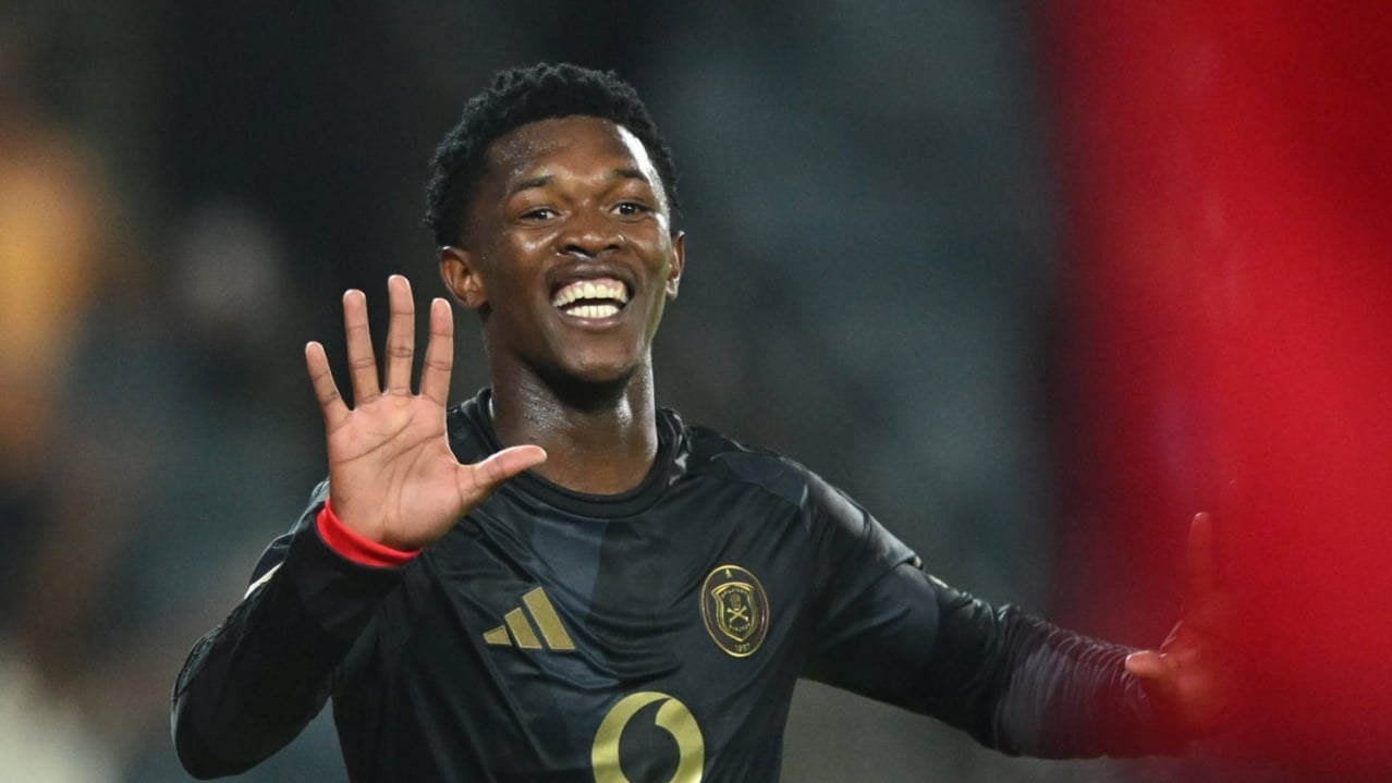Simphiwe Masilela of Orlando Pirates celebrates goal during the Betway Premiership 2026/27 match between Orlando Pirates and TS Galaxy FC at Orlando Amstel Arena in Soweto on 13 October 2026 ©Sydney Mahlangu/BackpagePix