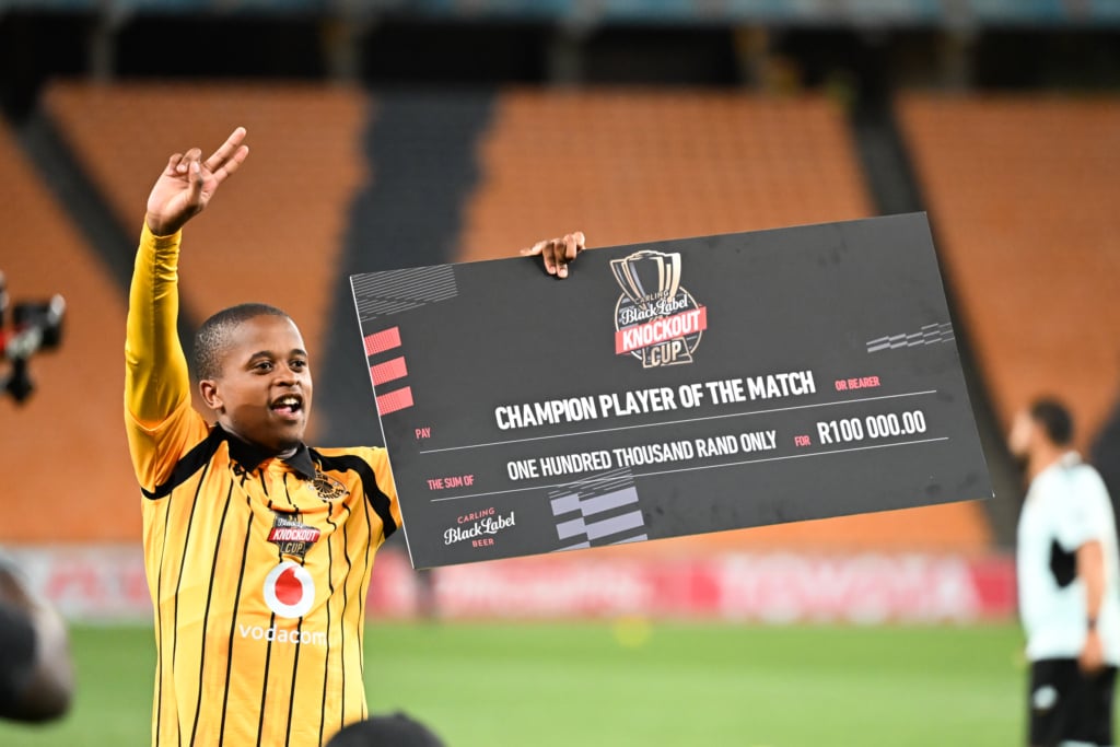 Player of the match Wandile Duba of Kaizer Chiefs during the Carling Knockout Cup 2026/27 Last 16 match between Kaizer Chiefs and TS Galaxy at FNB Stadium in Johannesburg on 27 October 2026 ©Muzi Ntombela/BackpagePix