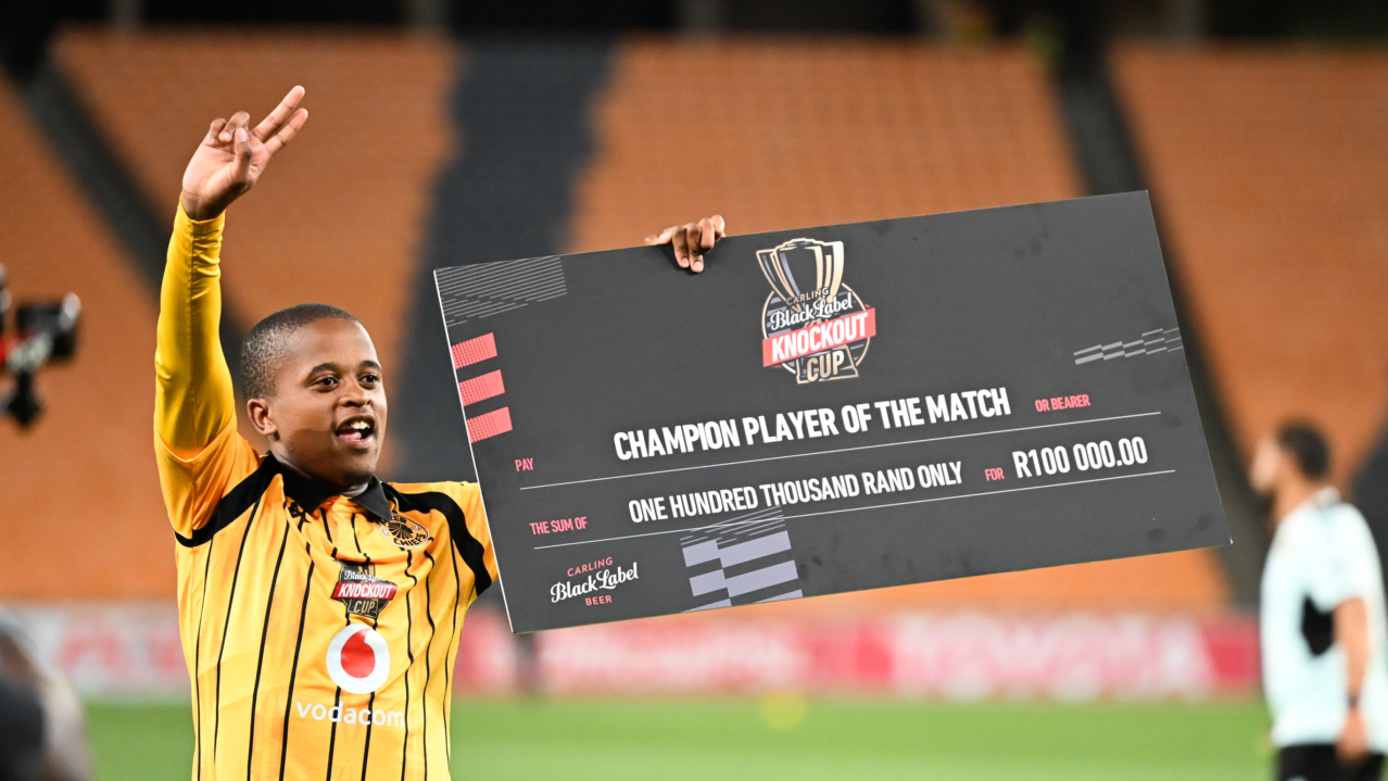 Player of the match Wandile Duba of Kaizer Chiefs during the Carling Knockout Cup 2026/27 Last 16 match between Kaizer Chiefs and TS Galaxy at FNB Stadium in Johannesburg on 27 October 2026 ©Muzi Ntombela/BackpagePix