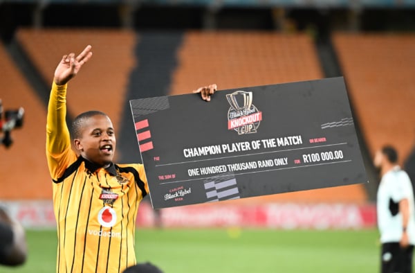 Player of the match Wandile Duba of Kaizer Chiefs during the Carling Knockout Cup 2026/27 Last 16 match between Kaizer Chiefs and TS Galaxy at FNB Stadium in Johannesburg on 27 October 2026 ©Muzi Ntombela/BackpagePix