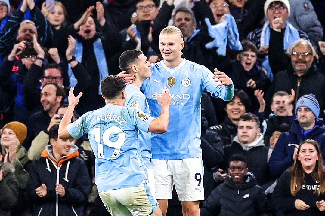 Erling Haaland came to Manchester City's rescue as the off-colour champions eked out a nervy 1-0 win over Brentford in the Premier League on Tuesday.