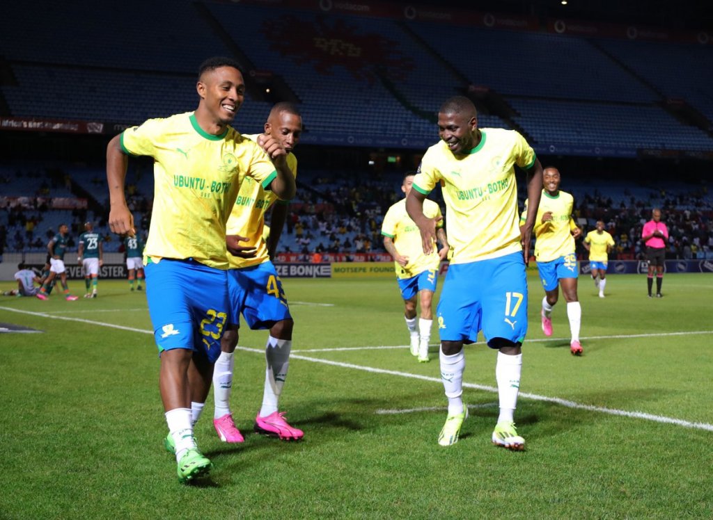 Lucas Ribeiro scored a hat-trick as Mamelodi Sundowns continued their march towards another PSL title with a 3-0 victory over Amazulu at Loftus Versfeld.