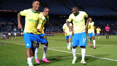 Lucas Ribeiro scored a hat-trick as Mamelodi Sundowns continued their march towards another PSL title with a 3-0 victory over Amazulu at Loftus Versfeld.