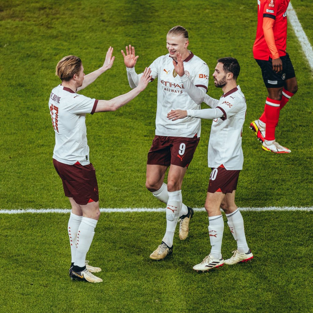 Erling Haaland scored five of Manchester City's six goals in a superb individual display as the FA Cup holders thrashed Luton to progress to the quarter-finals.