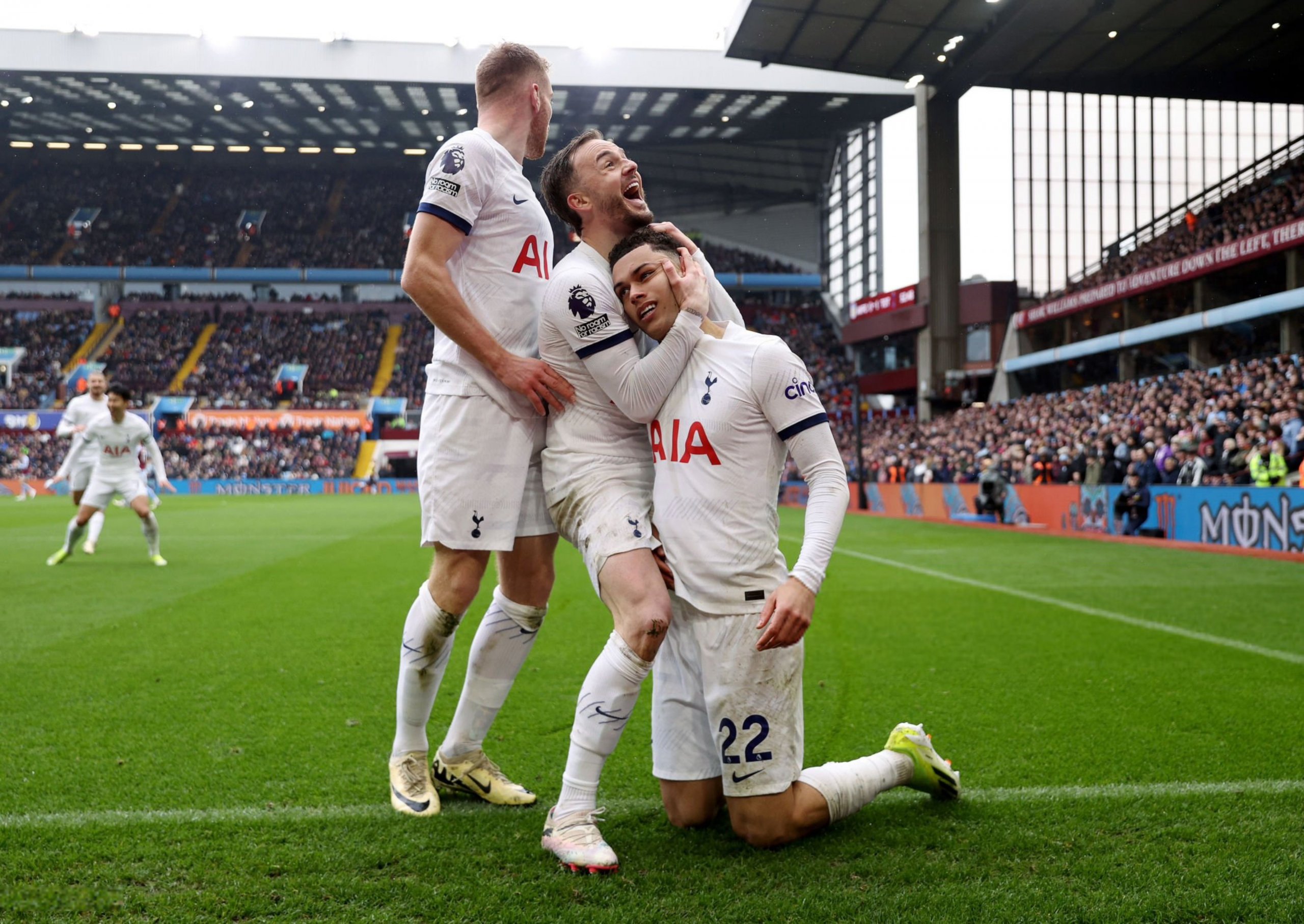 TOTTENHAM DOMINATE ASTON VILLA AS JOHN MCGINN RECEIVES RED