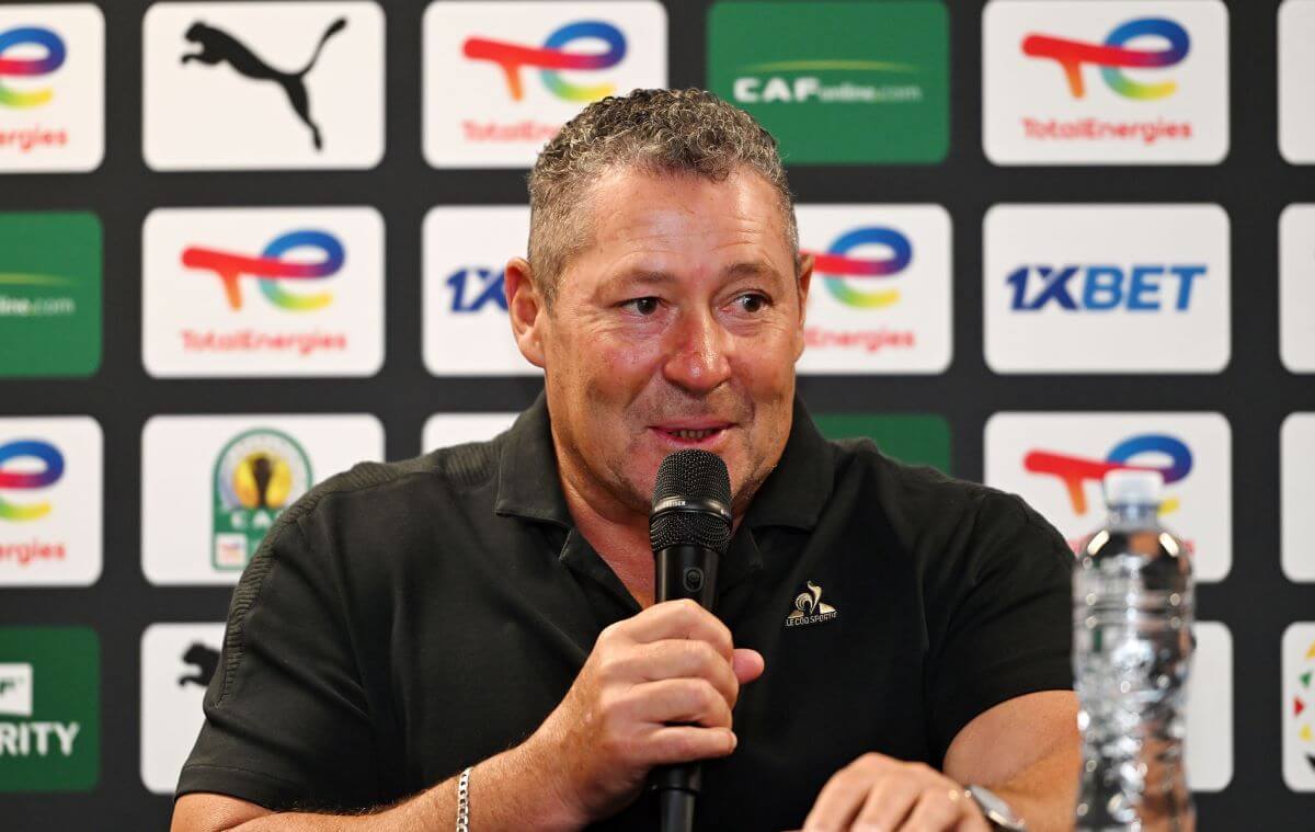 Steve Barker, head coach of Stellenbosch FC during the CAF Confederation Cup 2024/25 press conference for Stellenbosch FC at Cape Town Stadium on 1 April 2025 ©BackpagePix