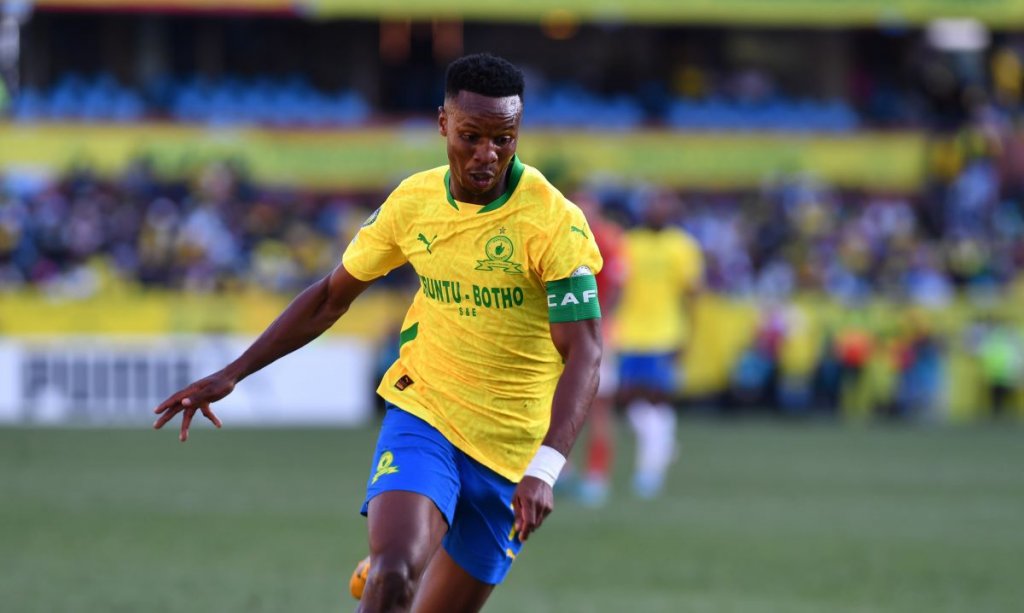 Themba Zwane of Mamelodi Sundowns during the CAF Champions League 2024/25 match between Mamelodi Sundowns and Al Ahly at the Loftus Versfeld Stadium, Pretoria on the 19 April 2025 ©Phakamisa Lensman/BackpagePix