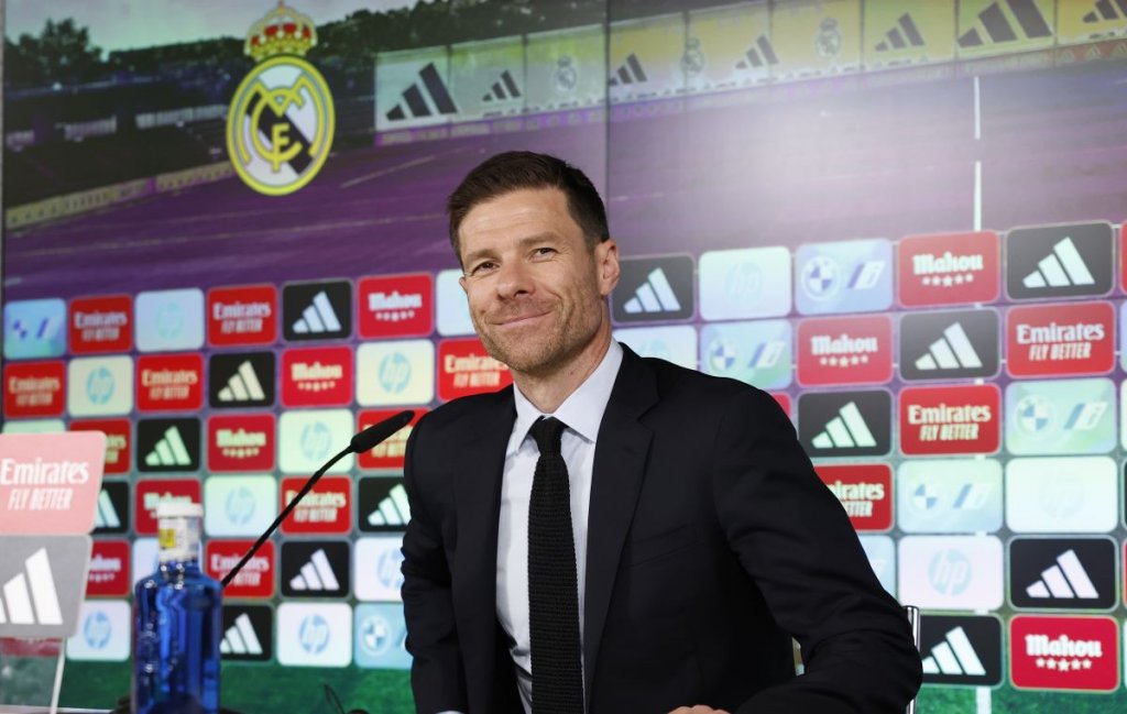 Real Madrid's new head coach, Xabi Alonso, attends his presentation press conference held at the team's Valdebebas sports facilities in Madrid, Spain, 26 May 2025. EPA/Chema Moya
