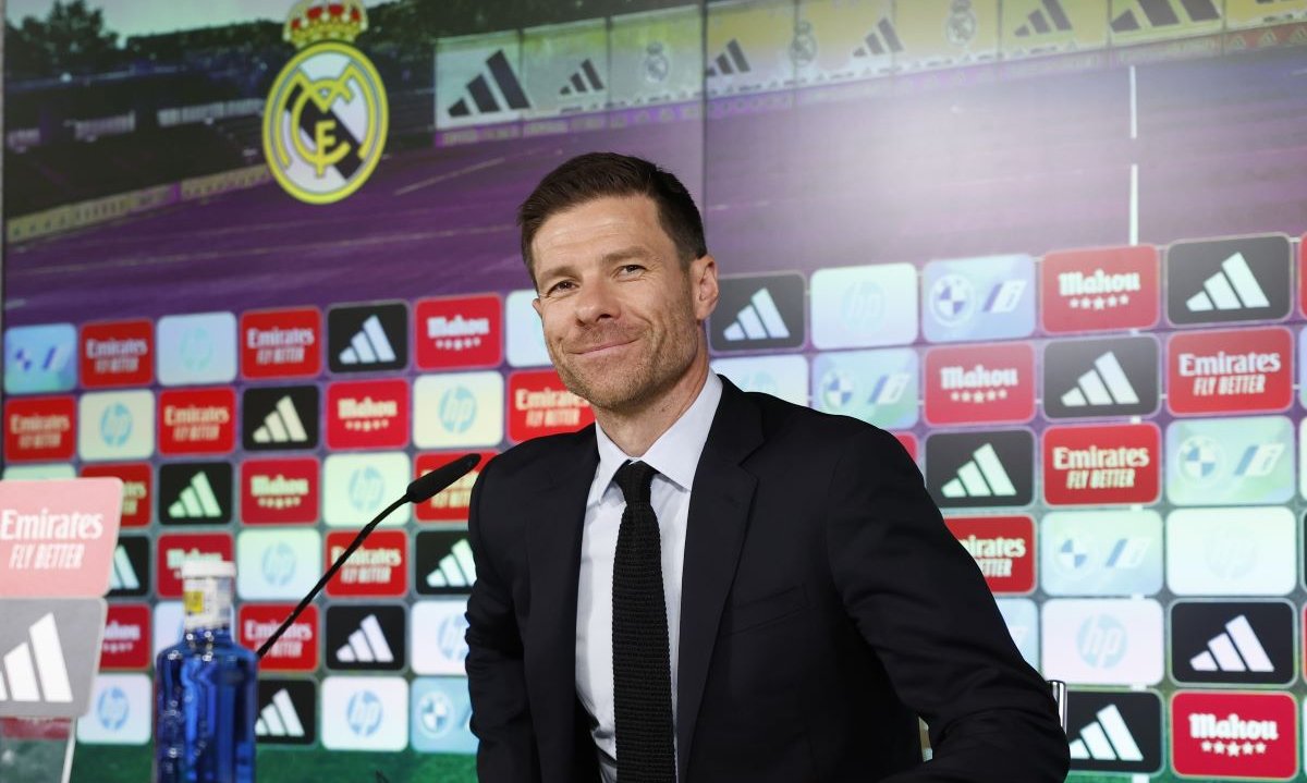 Real Madrid's new head coach, Xabi Alonso, attends his presentation press conference held at the team's Valdebebas sports facilities in Madrid, Spain, 26 May 2025. EPA/Chema Moya