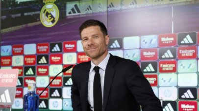 Real Madrid's new head coach, Xabi Alonso, attends his presentation press conference held at the team's Valdebebas sports facilities in Madrid, Spain, 26 May 2025. EPA/Chema Moya