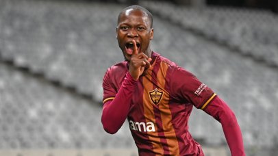 Thabo Moloisane of Stellenbosch FC celebrates his goal during the CAF Confederation Cup 2024/25 game between Stellenbosch FC and AS Vita at Cape Town Stadium, South Africa on 13 September 2024 © Ryan Wilkisky/BackpagePix