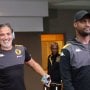 Cedric Kaze beaming after delivering beautiful cup final baby with Kaizer Chiefs