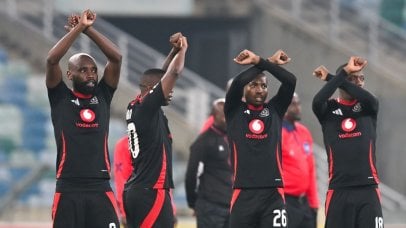 Orlando Pirates during the Betway Premiership 2024/25 match between Golden Arrows and Orlando Pirates at Moses Mabhida Stadium in Durban on 6 May 2025 ©Alche Greeff/BackpagePix