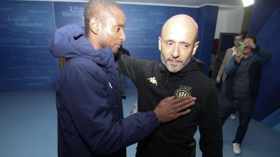 Sundowns Coach Rulani Mokwena and Esperance coach Miguel Cardoso during the CAF Champions League 2023/24 1st leg semifinal press conference for Mamelodi Sundowns in Rades on 19 April 2024 ©Mehrez Toujani/BackpagePix