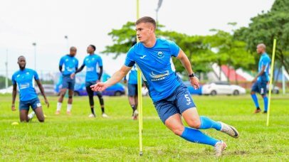 Richards Bay defender Keegan Allan in training at the Umhlathuze Sports Complex in Richards Bay.