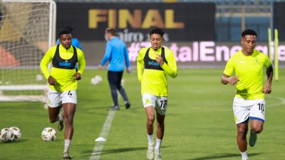 Teboho Mokoena, Tashreeq Mathews, and Lucas Ribeiro Costa of Mamelodi Sundowns.