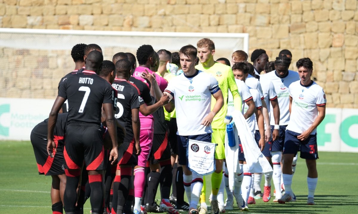 Orlando Pirates and Bolton ahead of their pre-season match in Marbella, Spain.