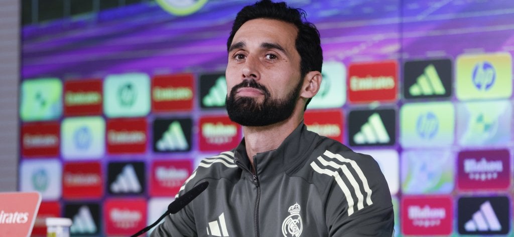 Real Madrid's new head coach Alvaro Arbeloa attends a press conference after a team training session at Valdebebas Sports Complex in Madrid, Spain, 13 January 2026. Real Madrid will face Albacete in their King's Cup (Copa del Rey) round of 16th soccer match on 14 January. EPA/J.J.GUILLEN