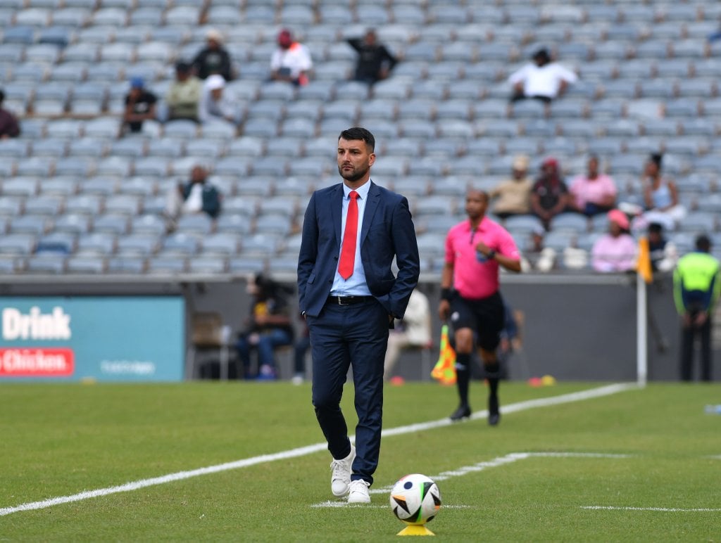 Adnan Beganovic, Head coach of TS Galaxy during the Betway Premiership 2024/25 match between Orlando Pirates and TS Galaxy at Orlando Stadium in Soweto, on 17 May 2025 ©Phakamisa Lensman/BackpagePix