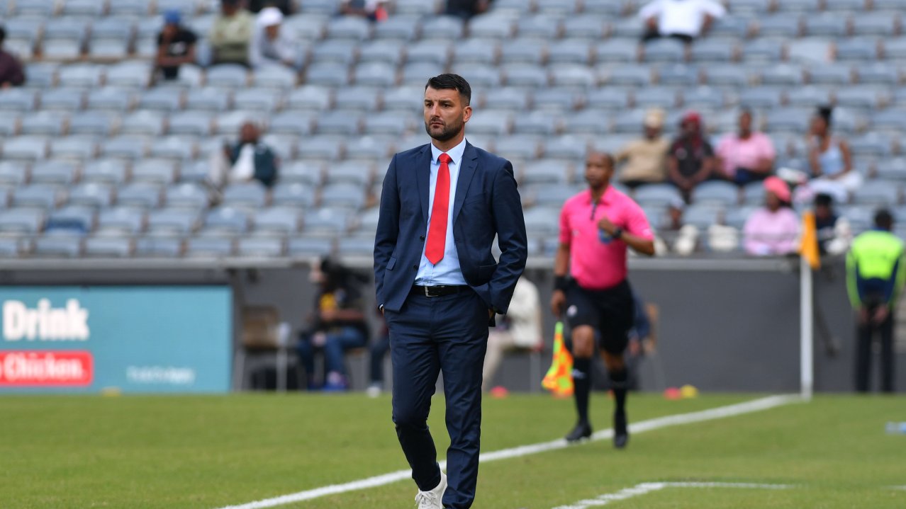 Adnan Beganovic, Head coach of TS Galaxy during the Betway Premiership 2024/25 match between Orlando Pirates and TS Galaxy at Orlando Stadium in Soweto, on 17 May 2025 ©Phakamisa Lensman/BackpagePix