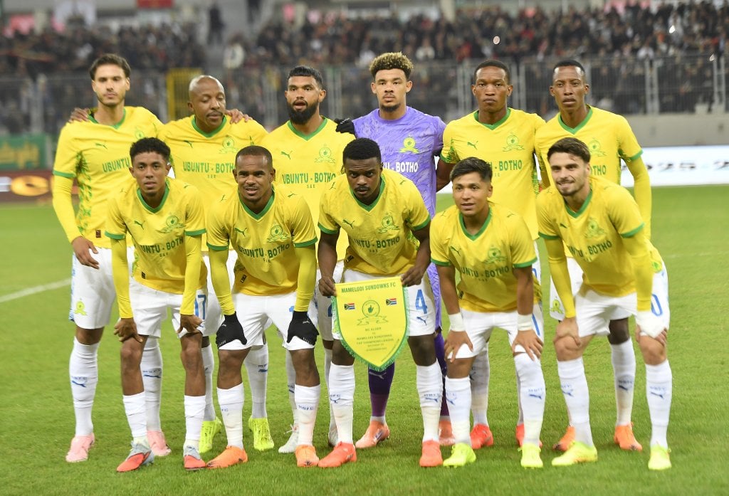 Mamelodi Sundowns Team Picture during the CAF Champions League 2025/26 match between MC Alger and Mamelodi Sundowns at Ali la Pointe Stadium in Douera, Algeria on 28 November 2025 ©Atmane Lahouel/BackpagePix