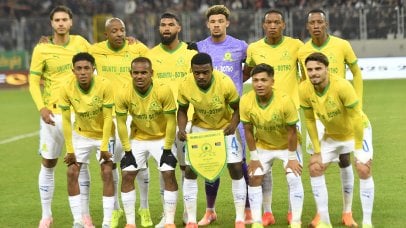 Mamelodi Sundowns Team Picture during the CAF Champions League 2025/26 match between MC Alger and Mamelodi Sundowns at Ali la Pointe Stadium in Douera, Algeria on 28 November 2025 ©Atmane Lahouel/BackpagePix