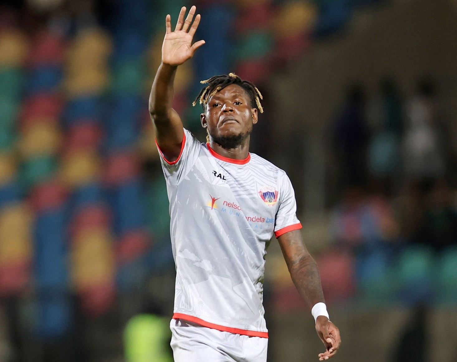 Nathan Fasika of Chippa United reacts during the Betway Premiership 2025/26 match between Siwelele FC and Chippa United at the Dr. Petrus Molemela Stadium, Bloemfontein on the 29 November 2025 ©Muzi Ntombela/BackpagePix