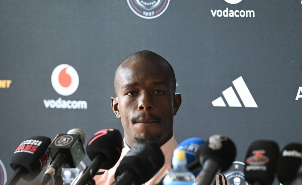 Nkosinathi Sibisi of Orlando Pirates during the Betway Premiership 2025/26 at the Rand Stadium in Johannesburg on the 28 January 2026 ©Sydney Mahlangu BackpagePix