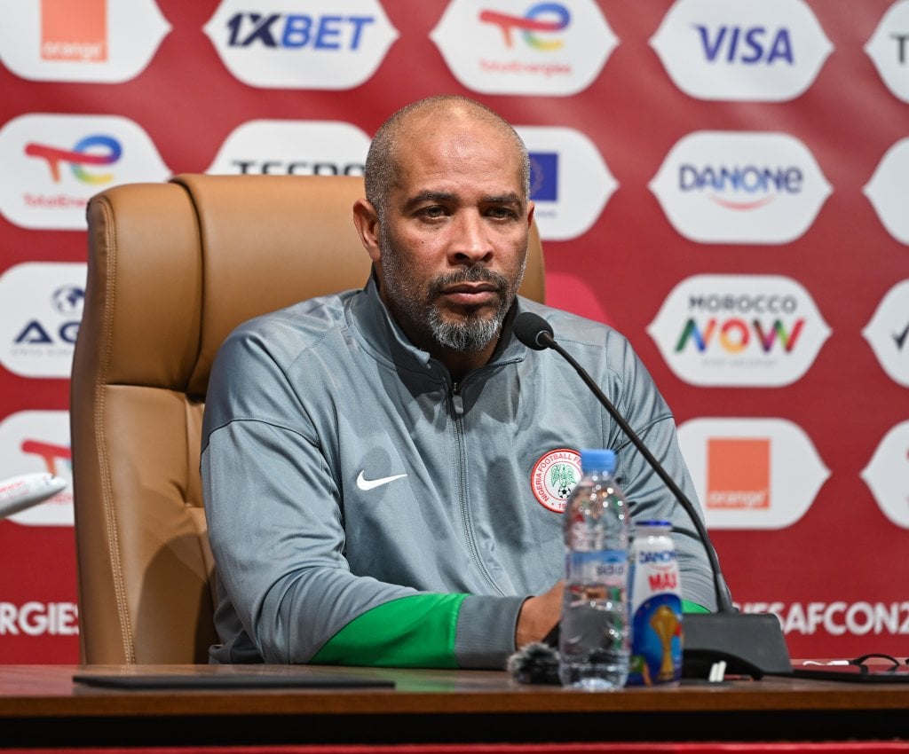 Eric Chelle, head coach of Nigeria during the 2025 Africa Cup of Nations Nigeria Press Conference at Marrakech Stadium in Morocco on 9 January 2025 ©Alche Greeff/BackpagePix