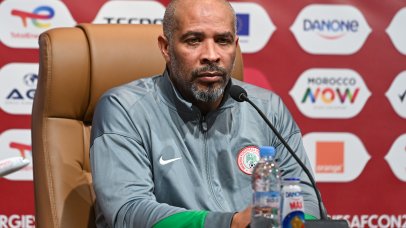 Eric Chelle, head coach of Nigeria during the 2025 Africa Cup of Nations Nigeria Press Conference at Marrakech Stadium in Morocco on 9 January 2025 ©Alche Greeff/BackpagePix