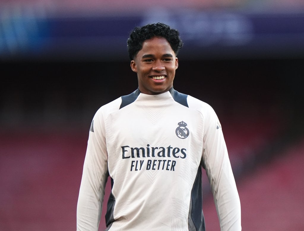 Real Madrid's Endrick during a training session at the Emirates Stadium, London. Picture date: Monday April 7, 2025.