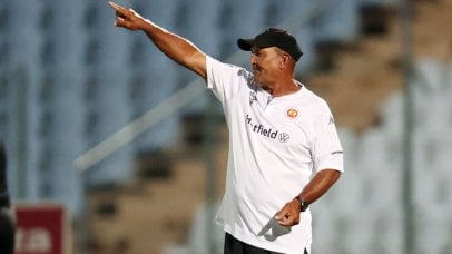 Allan Freese, coach of Highlands Park during the 2024 Nedbank Cup match between Highlands Park and Sekhukhune United at the Dobsonville Stadium, Soweto on the 21 February 2024 ©Muzi Ntombela/BackpagePix
