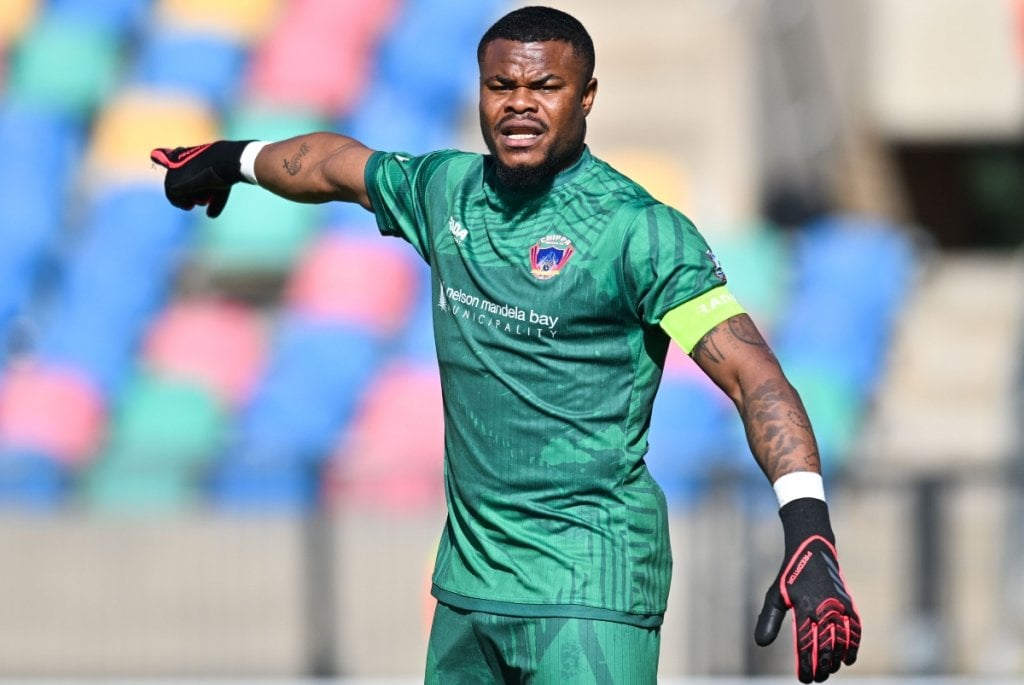 Stanley Nwabali of Chippa United during the Betway Premiership 2025/26 match between Marumo Gallants and Chippa United at Dr Petrus Molemela Stadium in Bloemfontein on 19 October 2025 ©Alche Greeff/BackpagePix