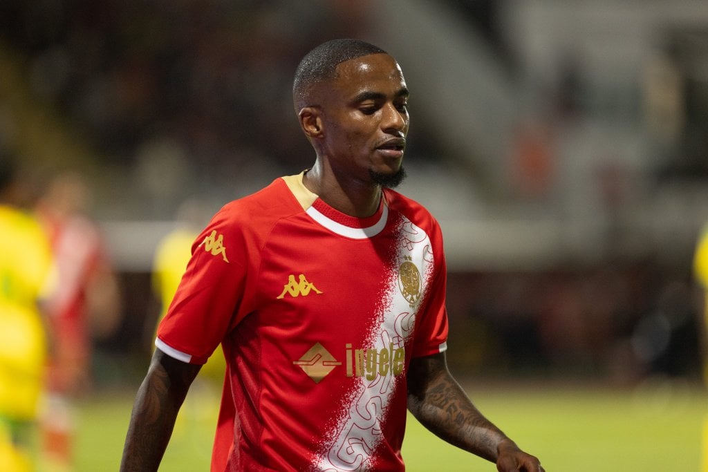 Thembinkosi Christopher Lorch of Wydad Ac during the CAF Confederation Cup 2025/26 match between Wydad and Nairobi United at Larb Zouli Stadium in Casablanca, Morocco on 23 November 2025 ©Nour Aknajja/BackpagePix