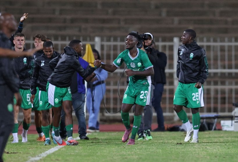 Thandolwenkosi Ngwenya of AmaZulu celebrates goal during the 2026 Nedbank Cup Last 16 match between Polokwane City and AmaZulu at the Old Peter Mokaba Stadium, Polokwane on the 10 February 2026 ©Muzi Ntombela/BackpagePix