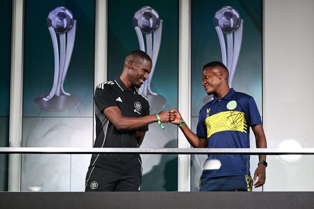 Thapelo Xoki of Orlando and Khomotso Marebane of Casric FC during the 2026 Nedbank Cup Last 16 Draw at the Supersport Studio 6 in Randburg, Johannesburg in Johannesburg on 11 February 2026 ©Nokwanda Zondi/BackpagePix