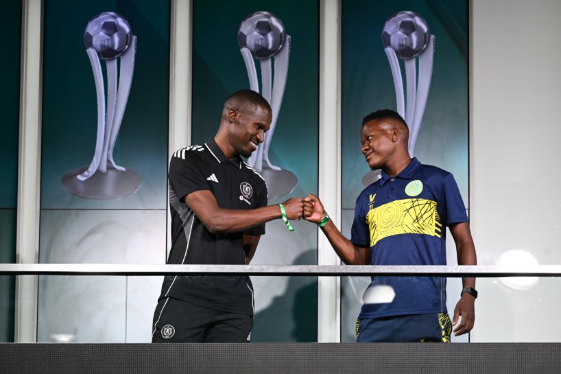 Thapelo Xoki of Orlando and Khomotso Marebane of Casric FC during the 2026 Nedbank Cup Last 16 Draw at the Supersport Studio 6 in Randburg, Johannesburg in Johannesburg on 11 February 2026 ©Nokwanda Zondi/BackpagePix