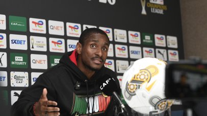 Rulani Mokwena coach of MC Alger during the CAF Champions League 2025/26 MC Alger Press Conference at the Loftus Versfeld Stadium in Pretoria on the 13 February 2026 ©Sydney Mahlangu BackpagePix