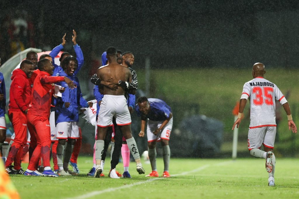 Somila Ntsundwana of Chippa United celebrates goal during Betway Premiership 2025/26 football match between Chippa United and Richards Bay at Buffalo City Stadium in East London on 14 February 2026 ©Yanga Nothanga/BackpagePix