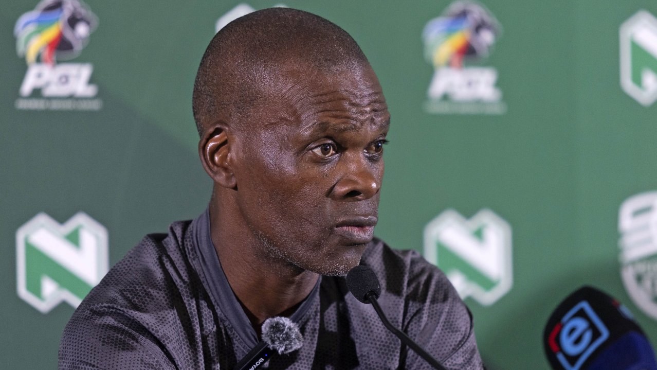 Arthur Zwane, head coach of AmaZulu talks to media during the 2026 Nedbank Cup KwaZulu Natal press conference at Nedbank Park Square in Umhlanga on 17 February 2026 © Rogan Ward/BackpagePix