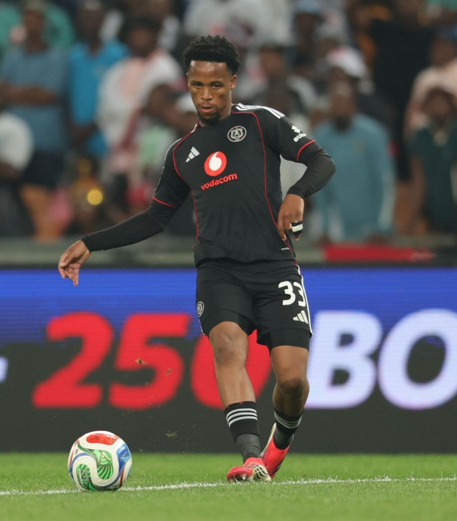 Lebone Seema of Orlando Pirates during the Betway Premiership 2025/26 match between Orlando Pirates and Mamelodi Sundowns at FNB Stadium in Polokwane on 18 February 2026 ©Samuel ShivambuBackpagePix