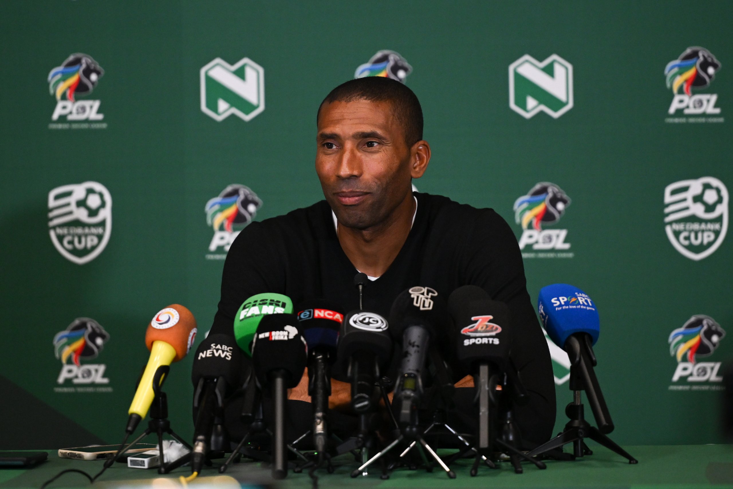 Abdeslam Ouaddou, head coach of Orlando Pirates during the 2026 Nedbank Cup Guateng Press Conference at Nedbank Headquarters in Sandton, Johannesburg on 19 February 2026 ©Nokwanda Zondi/BackpagePix