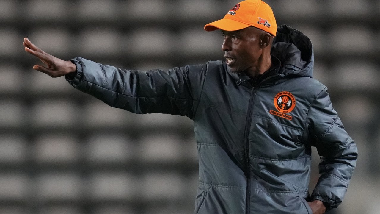 Phuti Mohafe, coach of Polokwane City reacts during the Betway Premiership 2025/26 game between Stellenbosch FC and Polokwane City at Athlone Stadium in Cape Town on 3 December 2025 Nic Bothma/BackpagePix