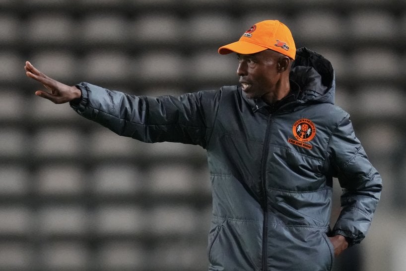 Phuti Mohafe, coach of Polokwane City reacts during the Betway Premiership 2025/26 game between Stellenbosch FC and Polokwane City at Athlone Stadium in Cape Town on 3 December 2025 Nic Bothma/BackpagePix