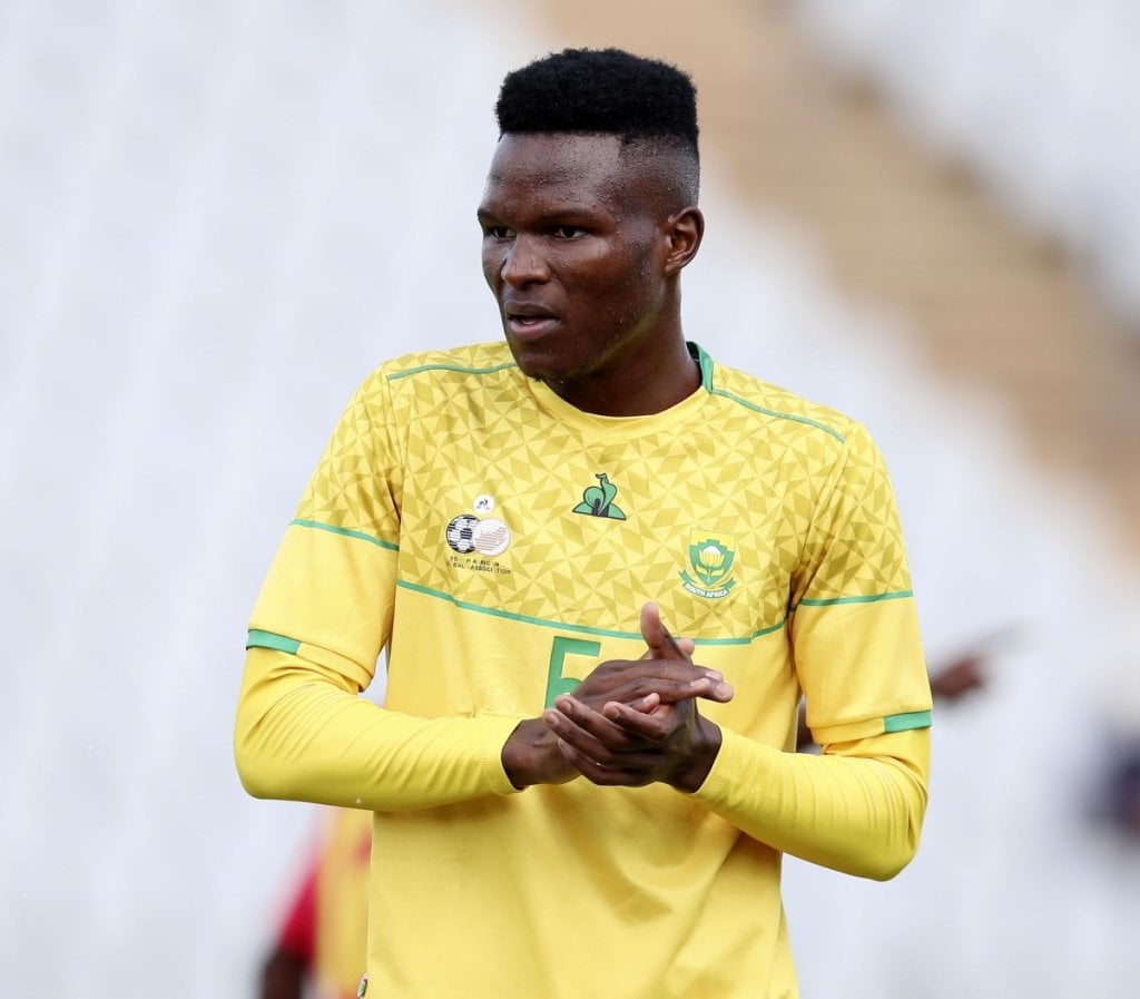 Olwethu Makhanya of South Africa during the 2024 U23 Olympic Qualifiers match between South Africa and Congo at the Dobsonville Stadium, Soweto on the 23 March 2023 ©Muzi Ntombela/BackpagePix